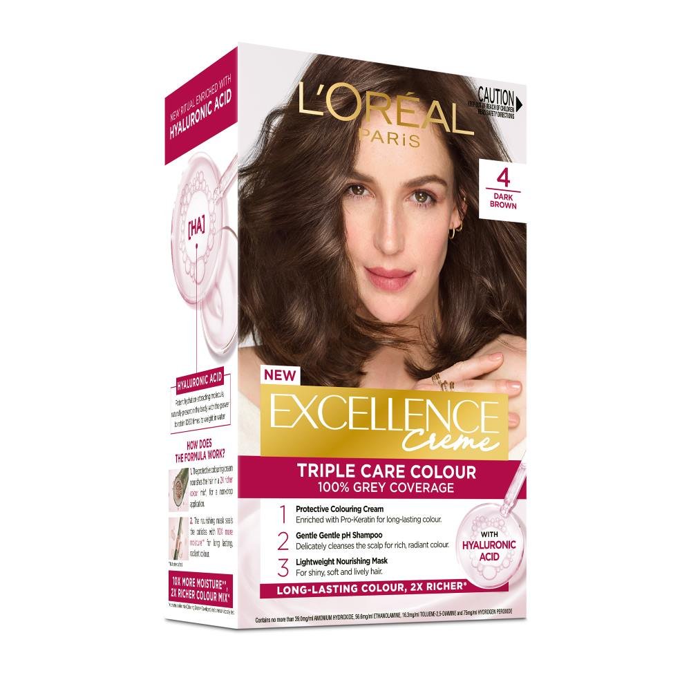 Loreal Excellence Creme 4 Dark Brown RGB FA2